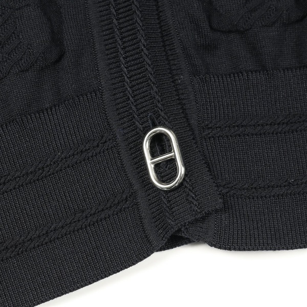 ※新品※ シェーヌダンクル ジップカーディガン　黒　ノワール 34 HERMES - ※新品※ シェーヌダンクル ジップカーディガン 黒 ノワール 34