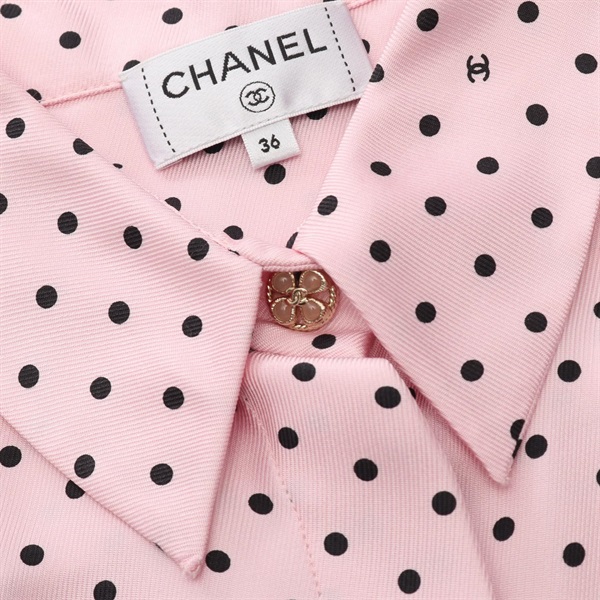 シャネル(CHANEL)シャネル ココマーク ドット ノースリーブ ブラウス