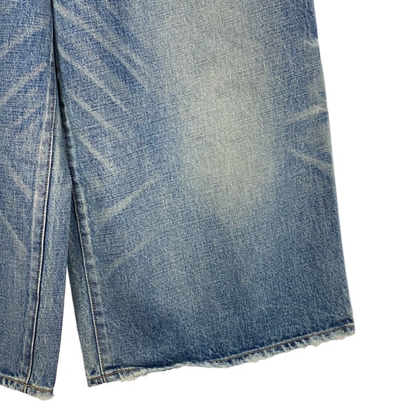 【CELINE】 セリーヌ デニム 総柄 パンツ size34 ボトムス セリーヌ オム新作デニム、裾幅38cmのスーパーワイドシルエット