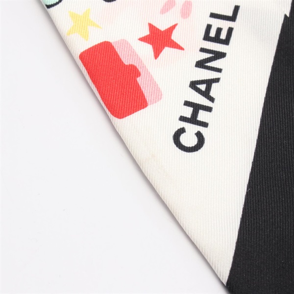 マ*ン様 CHANEL 大判スカーフ/パレオ　グレー ✕ホワイト　ロゴ入り 楽天市場】【アパレル】CHANEL シャネル ココマーク ロゴ