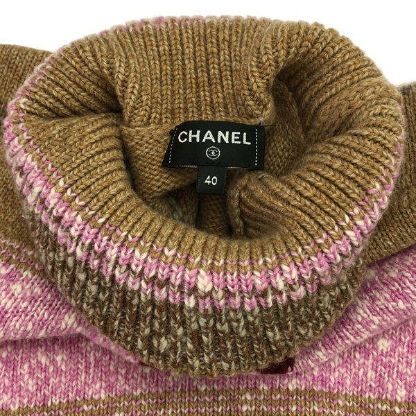 シャネル　ニットチュニック　ココボタン　ワンピース　ボーダー　バイカラー　40 ゴールドジャパン GOLDJAPAN 今っぽいコーデに変身♪バランス