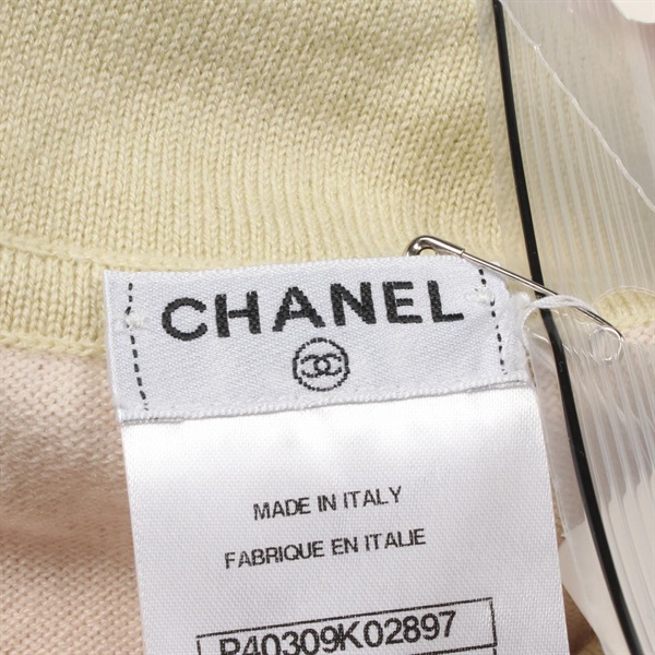 T*T様 シャネル カシミヤ ココ金ボタン 透かし編み ノースリーブニット 42 CHANEL - CHANEL シャネル ココマークボタン ノースリーブ