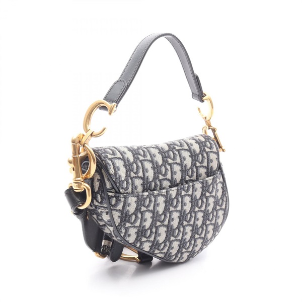 Dior オブリーク柄サドルバッグミニ Mini Saddle Bag with Strap Blue Dior Oblique Jacquard | DIOR