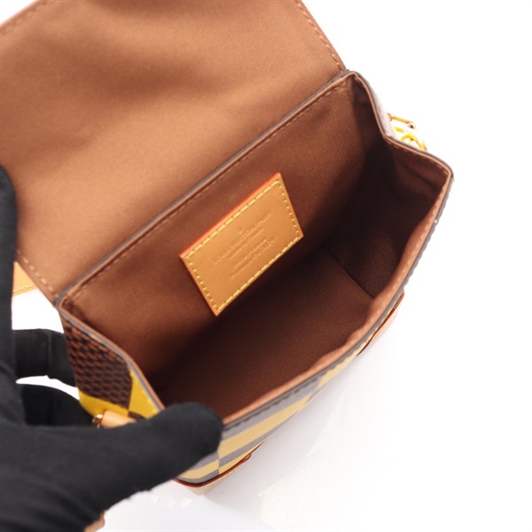 ルイ・ヴィトン LOUIS VUITTON ナノ スティーマー ダミエポップ ショルダーバッグ バッグ PVCコーティングキャンバス レザー ダミエ メンズ ブラウン系 / イエロー系 N40536 【中古】 ルイ・ヴィトン(LOUIS VUITTON)ルイ・ヴィトン ナノ スティーマー