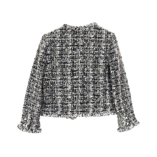 シャネル(CHANEL)シャネル ココマークボタン ツイード ノーカラー