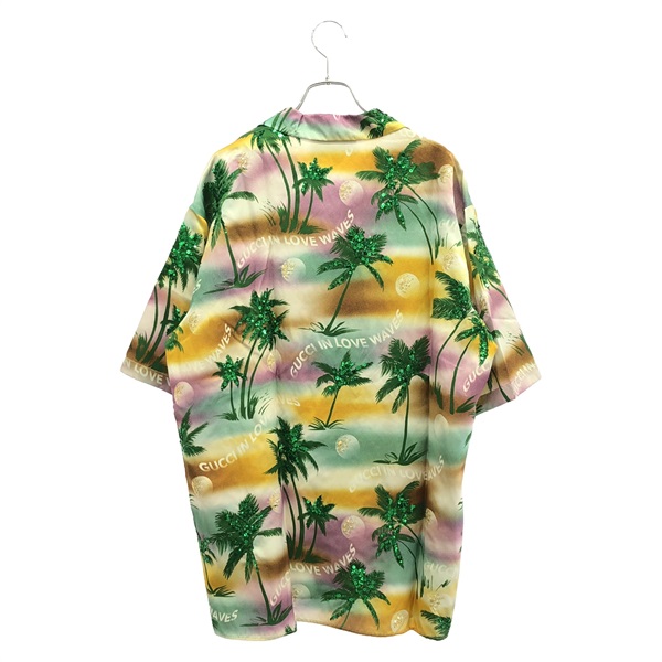 美品　GUCCI グッチ オープンカラー ボーリング 半袖シャツ グッチ(GUCCI)グッチ ボーリングシャツ 半袖シャツ 衣料品 トップス