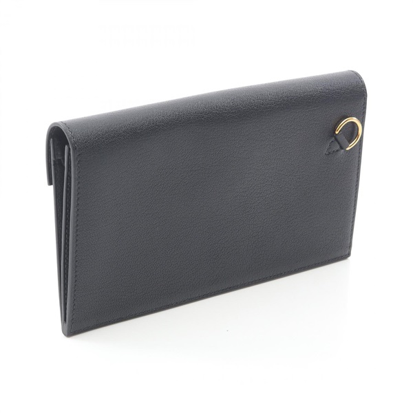 エルメス HERMES ケリーポケット ロング 二つ折り長財布 財布 シェブルシャムキラ レディース ブラック系 H085047CC89 【中古】 エルメス(HERMES)エルメス ケリーポケット ロング 二つ折り長財布 財布