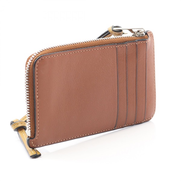 ✨️美品✨️ ロエベ アナグラム コインケース シボ革 型押し レザー ベージュ ロエベ(LOEWE)ロエベ アナグラム フラグメントケース コインケース