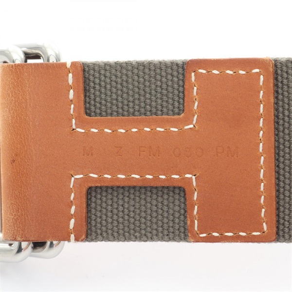 エルメス HERMES ノマド40 ベルト 衣料品 キャンバス レザー レディース グリーン系 / ブラウン系 【中古】 HERMES - エルメス HERMES ノマド40 ベルト 衣料品 キャンバス レザー