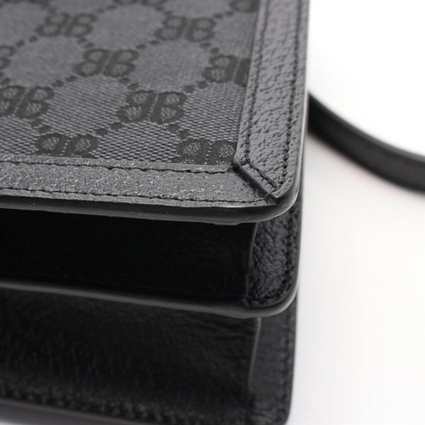 バレンシアガ BALENCIAGA BALENCIAGA × GUCCI ザ ハッカープロジェクト スモール バッグ ハンドバッグ バッグ キャンバス レザー レディース ブラック系 680119 【中古】 バレンシアガ(BALENCIAGA)バレンシアガ BALENCIAGA × GUCCI ザ