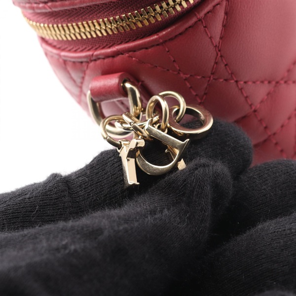 【Dior】バーガンディ ハンドバッグ 保存袋付き ディオール(Dior)ディオール レディディオール マイクロバニティ