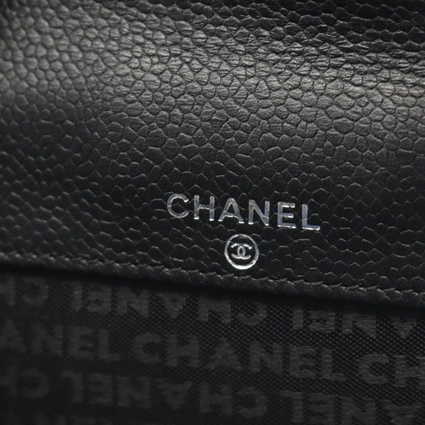 極美品☆CHANEL シャネル チョコバー Ｗホック折り財布 キャビアスキン 極美品☆CHANEL シャネル チョコバー Wホック折り財布 キャビアスキン