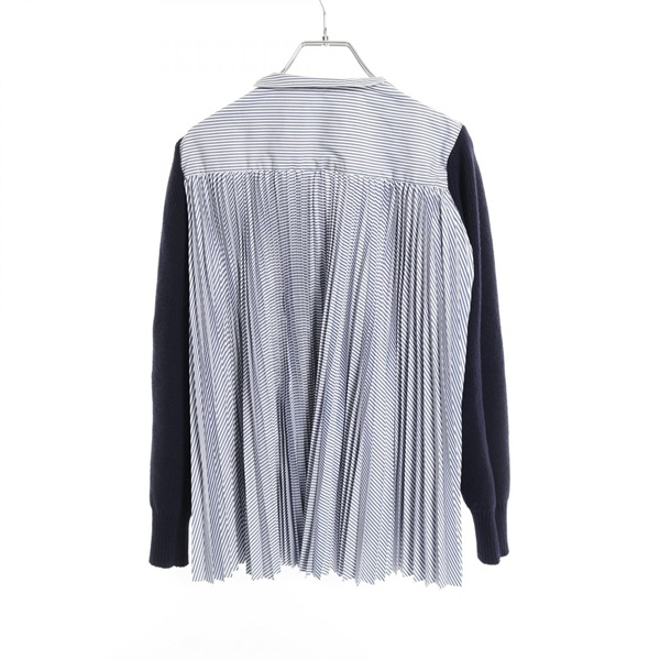 ☆未使用に近い美品★sacai サカイ★プリーツ ドット コットン カーディガン サカイ(Sacai)サカイ ストライププリーツシャツ カーディガン 衣料品