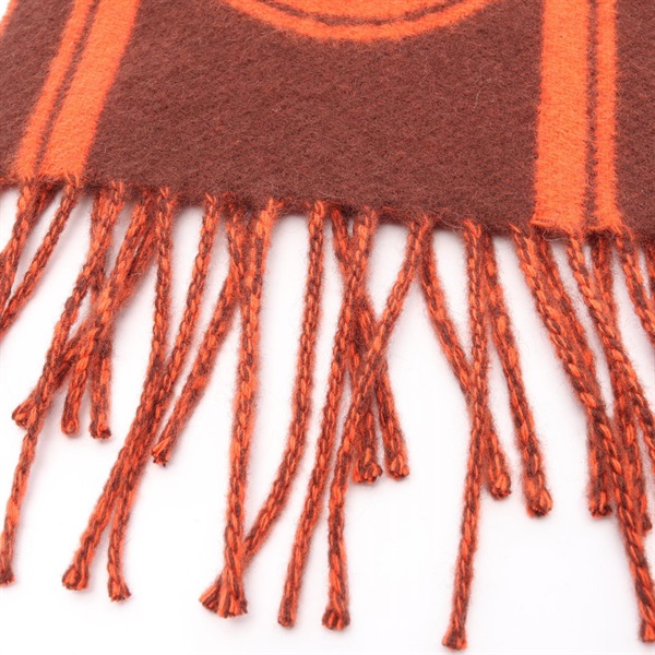 40　エルメス　マフラー　スヌード　新品　タグ付き　オレンジに近い赤 中古・古着通販】HERMES (エルメス) カシミヤマフラー オレンジ