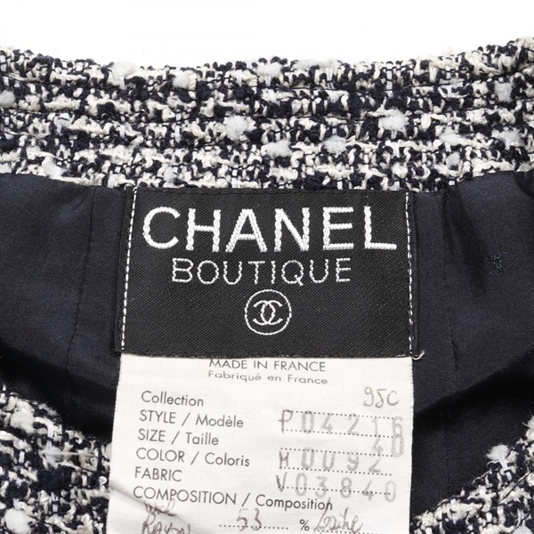 closet 専門シャネル ツイード ノーカラージャケット ココマークリ closet 専門シャネル ツイード ノーカラージャケット ココマークリ