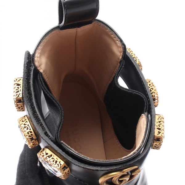 超美品GUCCI グッチブーツビジューGGマーモント厚底