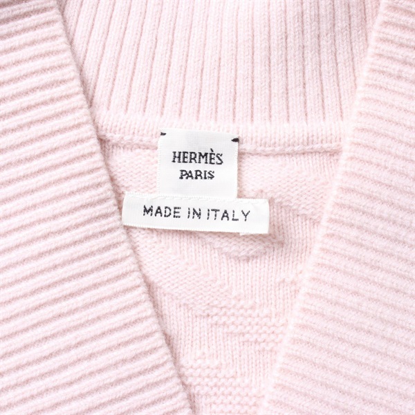 エルメス ニットワンピース ピンク 2E2501DE Vネック Hモチーフ