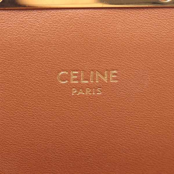 セリーヌCelineトリオンフトリオンフ オレンジ レザー W-CE-2271 CELINE（セリーヌ） トリオンフ ブラウン 3つ折り財布 レディース