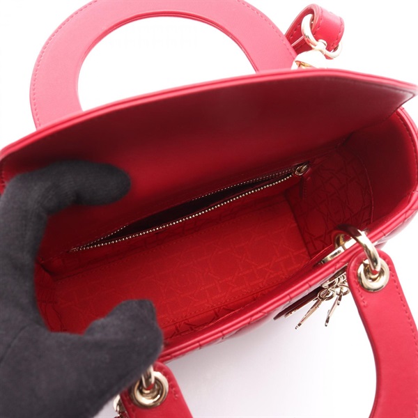 【Dior】バーガンディ ハンドバッグ 保存袋付き ディオール(Dior)ディオール レディディオール スモール