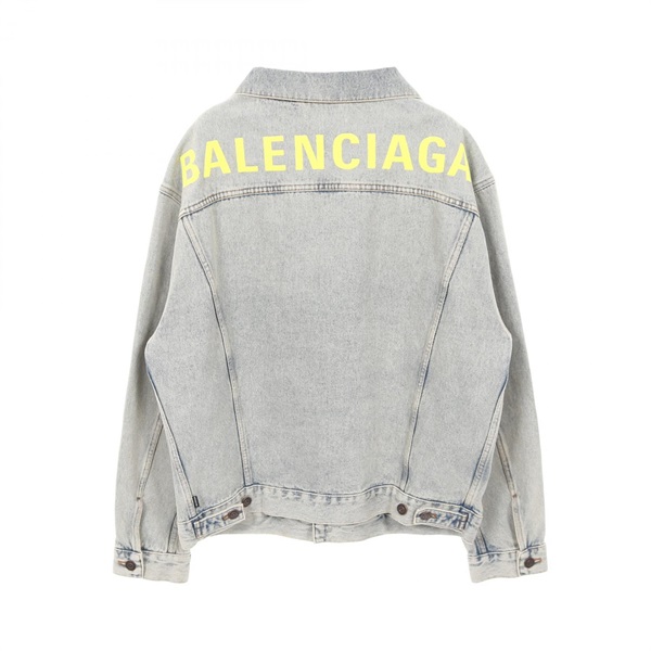 美品 バレンシアガ  メンズ デニムジャケット ロゴ刺繍 Gジャン 50サイズ BALENCIAGA - ☆美品☆ バレンシアガ ダメージ加工 デニムジャケット