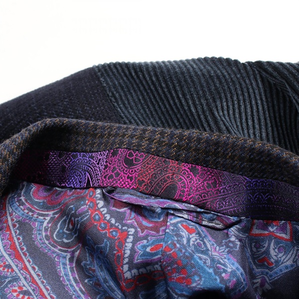 紳*ル様 ETRO エトロ パッチワーク チェック柄ジャケット 紳*ル様 ETRO エトロ パッチワーク チェック柄ジャケット 紳*ル様 ETRO