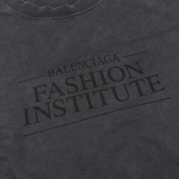バレンシアガ BALENCIAGA FASHION INSTITUTE カットソー 衣料品 トップス コットン メンズ レディース グレー系 【中古】 バレンシアガ(BALENCIAGA)バレンシアガ FASHION INSTITUTE カットソー