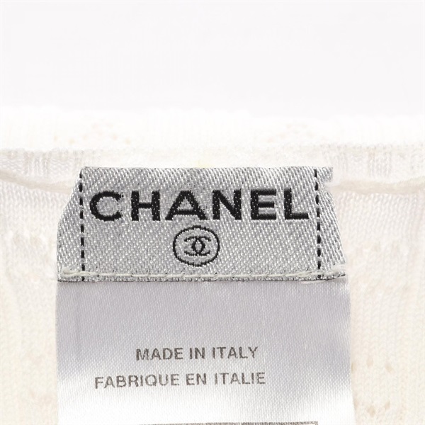 音ノベルティ　 ココマーク ノースリーブ カットソー ホワイト シャネル(CHANEL)シャネル ココマーク ノースリーブ ニット 衣料品