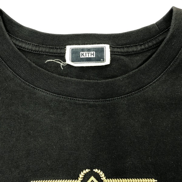 未使用に近い極美品 KITH、キス ロゴメッシュ半袖カーディガン Lサイズ 黒 キス(KITH)キス Tシャツ 半袖Tシャツ 衣料品 トップス メンズ