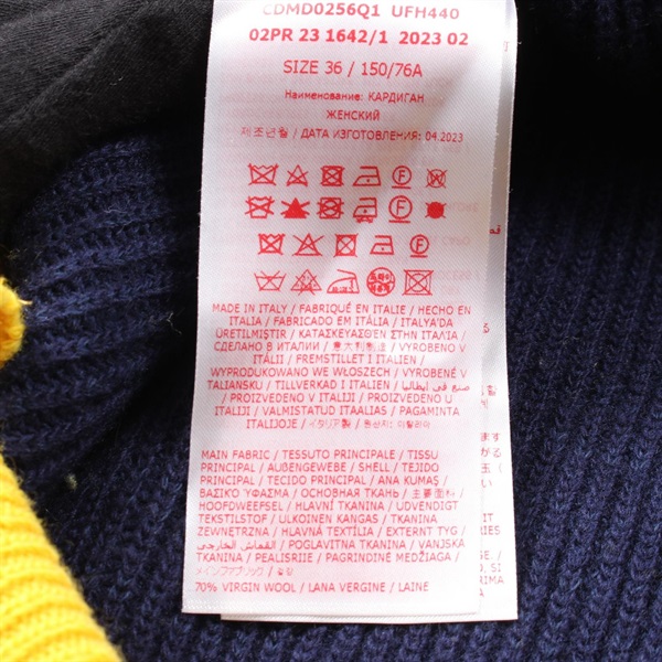 MARNI - マルニ MARNI カーディガン 衣料品 トップス ウール コットン レディース ネイビー系 / イエロー系 CDMD0256Q1 UFH440 【中古】 マルニ(MARNI)マルニ カーディガン 衣料品 トップス レディース
