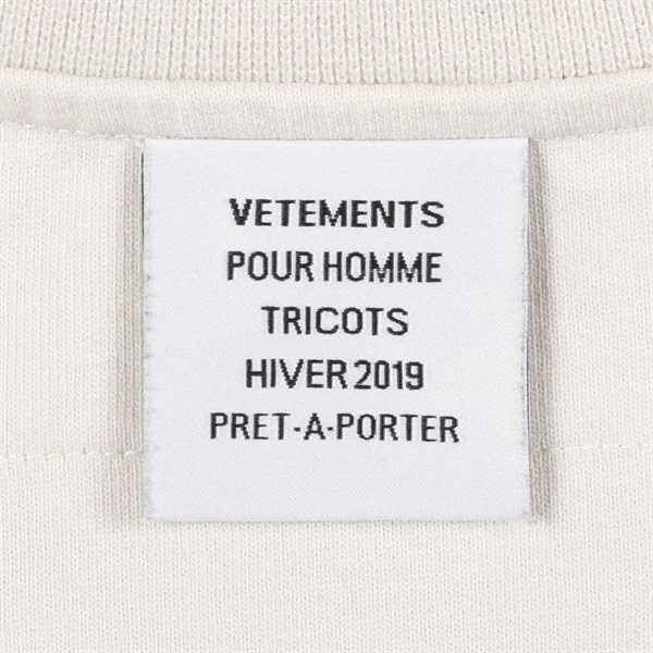 ヴェトモン(VETEMENTS)ヴェトモン Regular Inside Out Tee インサイド