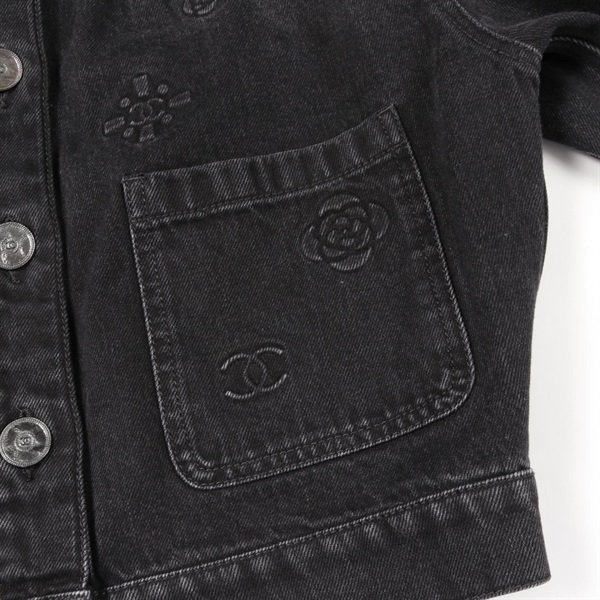 シャネル(CHANEL)シャネル ココマーク カメリア デニムジャケット 衣料