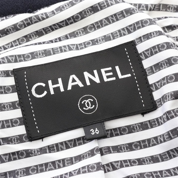 シャネル(CHANEL)シャネル ココマークボタン ダブルブレスト フリル