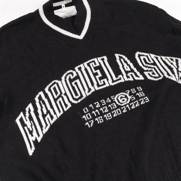 エムエムシックス(MM6)エムエムシックス Vネック カレッジ 長袖 ニット