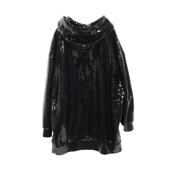 セリーヌ CELINE スパンコール ロゴ フーディ パーカー 衣料品 トップス コットン メンズ ブラック系 / ホワイト系 【中古】 2121400001102_sub01_LL.jpg