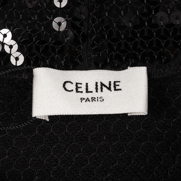 セリーヌ(CELINE)セリーヌ スパンコール ロゴ フーディ パーカー 衣料