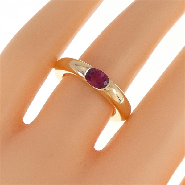 カルティエ Cartier エリプス リング ルビー 750 YG 10号 1円 @g カルティエ Cartier エリプス リング 指輪 K18 ルビー 52 12号