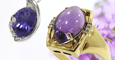 2月の誕生石「アメシスト」をあしらった商品を特集しています。