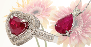 7月の誕生石「ルビー」をあしらった商品を特集しています。