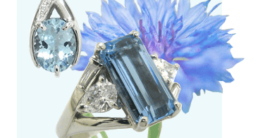 3月の誕生石「アクアマリン」をあしらった商品を特集しています。