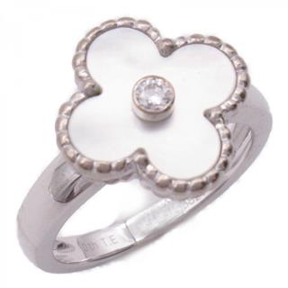 Van Cleef & Arpels ヴァンクリーフ＆アーペル ヴィンテージアルハンブラ シェル/1P ダイヤモンド リング
