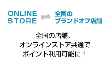 全国の店舗、オンラインストア共通で ポイント利用可能に！